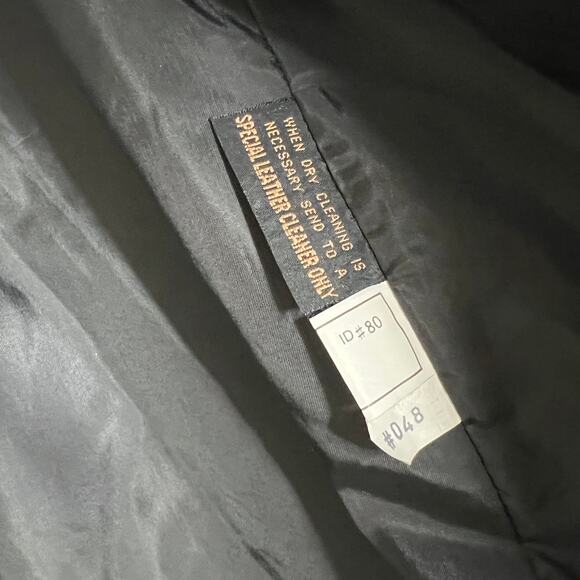 Vintage Charles Klein Black Leather Trench Coat Women’s Medium Long Jacket - Picture 7 of 12